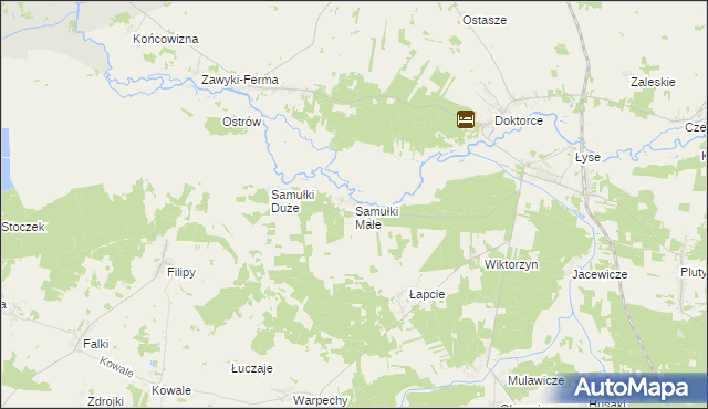 mapa Samułki Małe, Samułki Małe na mapie Targeo