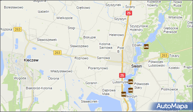 mapa Sarnowa, Sarnowa na mapie Targeo