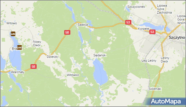 mapa Sędańsk, Sędańsk na mapie Targeo