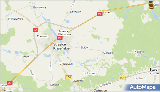 mapa Sidłów, Sidłów na mapie Targeo