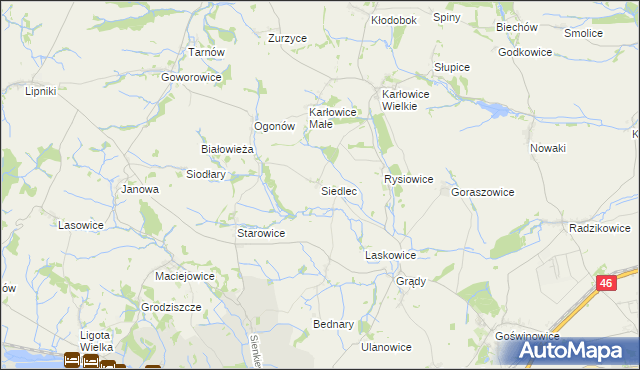 mapa Siedlec gmina Otmuchów, Siedlec gmina Otmuchów na mapie Targeo