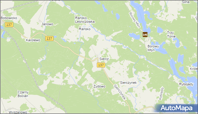 mapa Siercz, Siercz na mapie Targeo