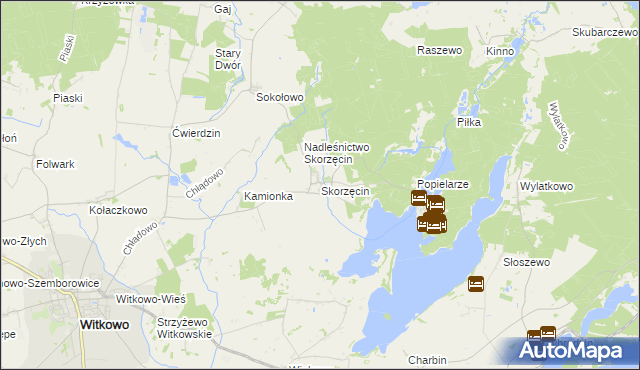 mapa Skorzęcin, Skorzęcin na mapie Targeo