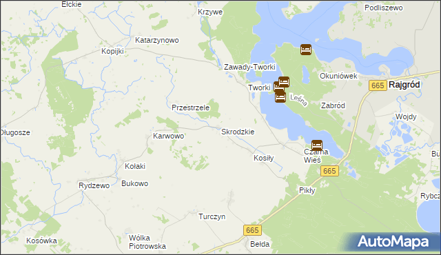 mapa Skrodzkie, Skrodzkie na mapie Targeo