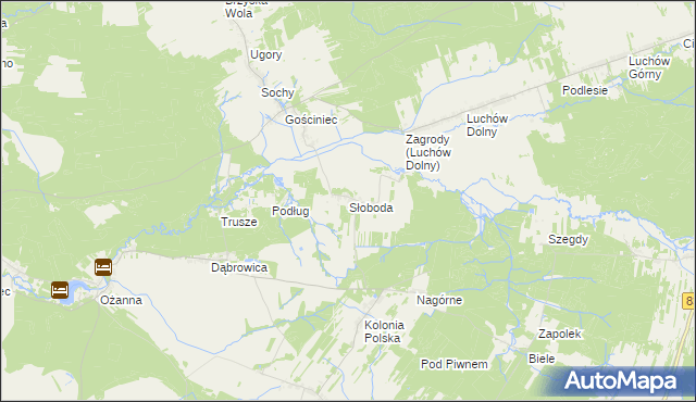 mapa Słoboda gmina Kuryłówka, Słoboda gmina Kuryłówka na mapie Targeo