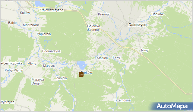 mapa Słopiec, Słopiec na mapie Targeo