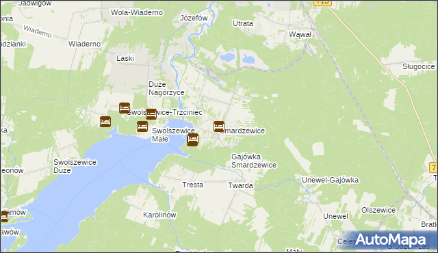 mapa Smardzewice, Smardzewice na mapie Targeo