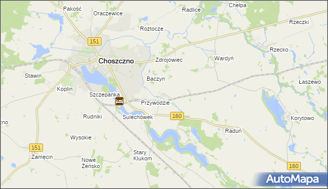 mapa Smoleń gmina Choszczno, Smoleń gmina Choszczno na mapie Targeo