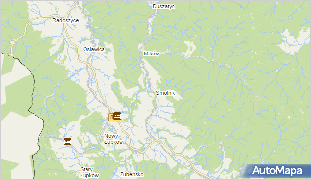 mapa Smolnik gmina Komańcza, Smolnik gmina Komańcza na mapie Targeo