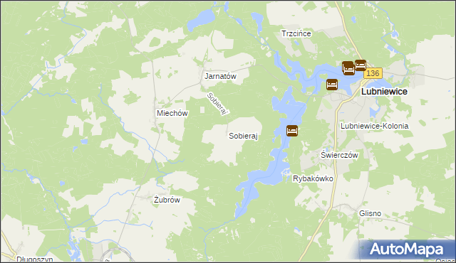 mapa Sobieraj, Sobieraj na mapie Targeo