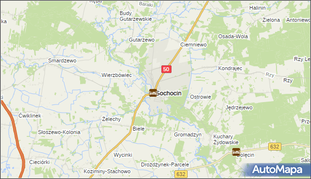 mapa Sochocin, Sochocin na mapie Targeo
