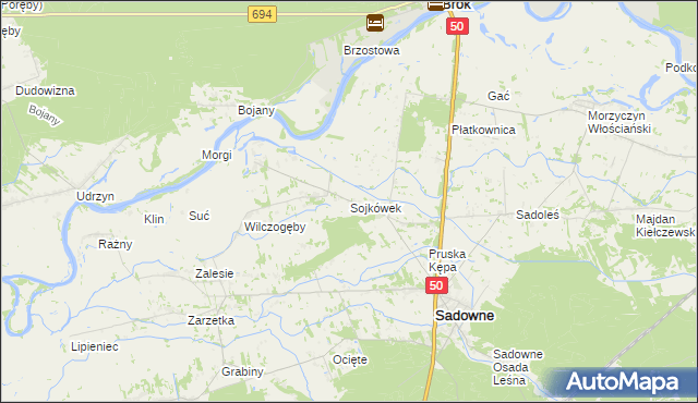 mapa Sojkówek, Sojkówek na mapie Targeo