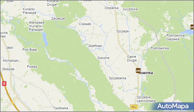 mapa Sokolne, Sokolne na mapie Targeo