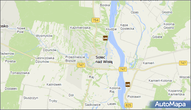 mapa Solec nad Wisłą, Solec nad Wisłą na mapie Targeo