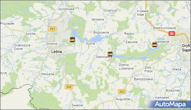 mapa Stankowice, Stankowice na mapie Targeo