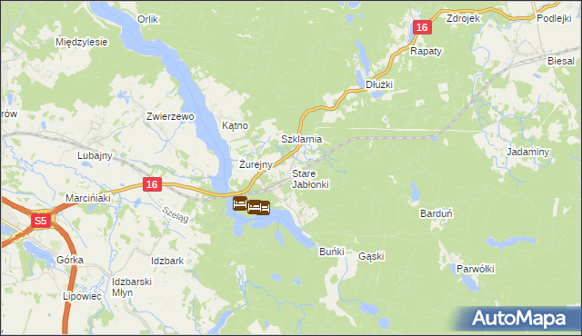 mapa Stare Jabłonki, Stare Jabłonki na mapie Targeo