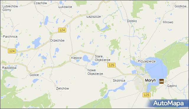 mapa Stare Objezierze, Stare Objezierze na mapie Targeo