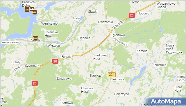 mapa Starkowa Huta, Starkowa Huta na mapie Targeo
