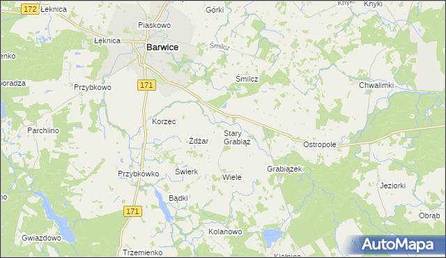 mapa Stary Grabiąż, Stary Grabiąż na mapie Targeo
