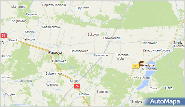 mapa Stawowice, Stawowice na mapie Targeo