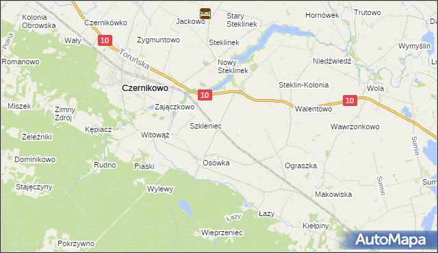 mapa Steklin, Steklin na mapie Targeo