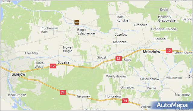 mapa Stoczki gmina Mniszków, Stoczki gmina Mniszków na mapie Targeo