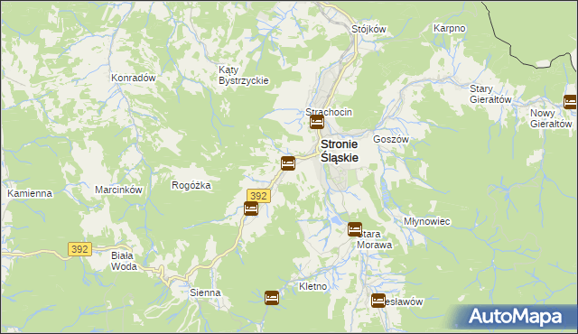 mapa Stronie Śląskie powiat kłodzki, Stronie Śląskie powiat kłodzki na mapie Targeo