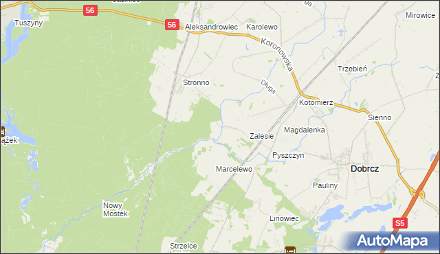 mapa Stronno gmina Koronowo, Stronno gmina Koronowo na mapie Targeo