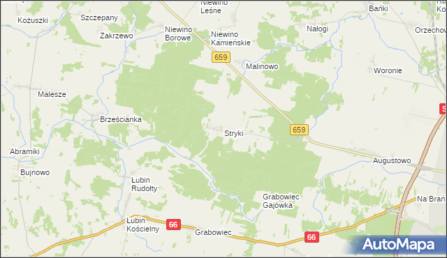 mapa Stryki, Stryki na mapie Targeo
