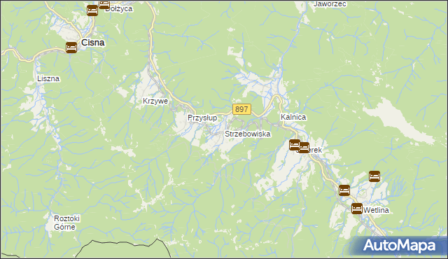 mapa Strzebowiska, Strzebowiska na mapie Targeo