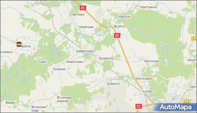 mapa Strzelinko, Strzelinko na mapie Targeo
