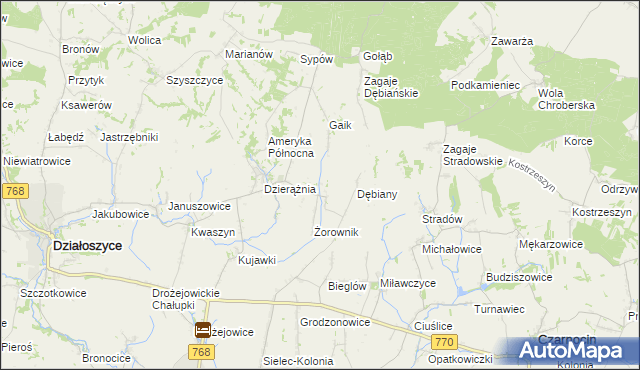 mapa Sudół gmina Działoszyce, Sudół gmina Działoszyce na mapie Targeo