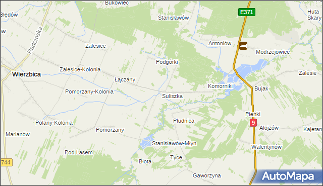 mapa Suliszka, Suliszka na mapie Targeo