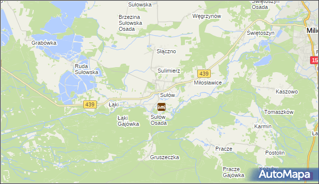 mapa Sułów gmina Milicz, Sułów gmina Milicz na mapie Targeo