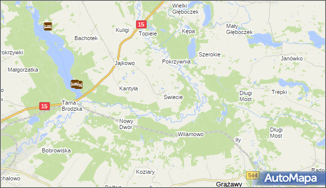 mapa Świecie gmina Brzozie, Świecie gmina Brzozie na mapie Targeo