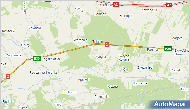 mapa Sycyna, Sycyna na mapie Targeo