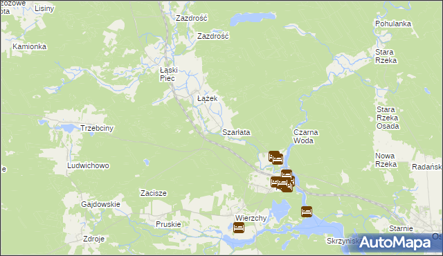 mapa Szarłata gmina Osie, Szarłata gmina Osie na mapie Targeo