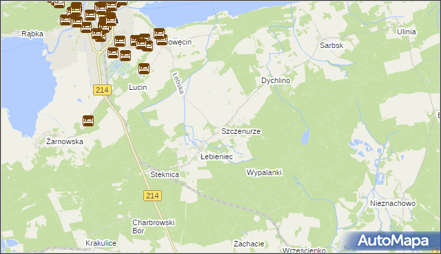 mapa Szczenurze, Szczenurze na mapie Targeo