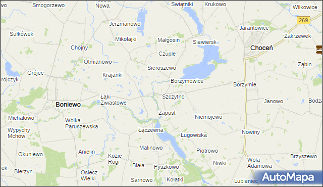 mapa Szczytno gmina Choceń, Szczytno gmina Choceń na mapie Targeo