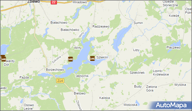 mapa Szteklin, Szteklin na mapie Targeo