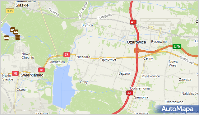 mapa Tąpkowice, Tąpkowice na mapie Targeo