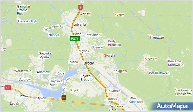 mapa Tatry gmina Brody, Tatry gmina Brody na mapie Targeo