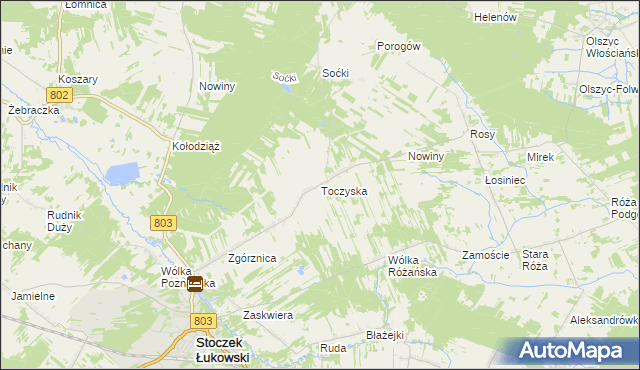 mapa Toczyska, Toczyska na mapie Targeo