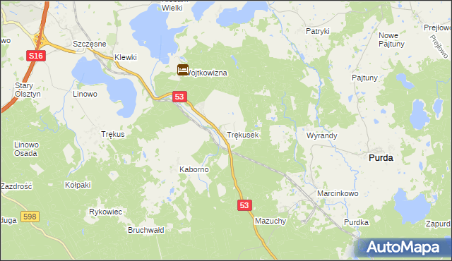 mapa Trękusek, Trękusek na mapie Targeo