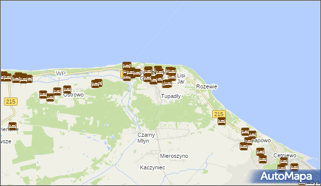 mapa Tupadły gmina Władysławowo, Tupadły gmina Władysławowo na mapie Targeo