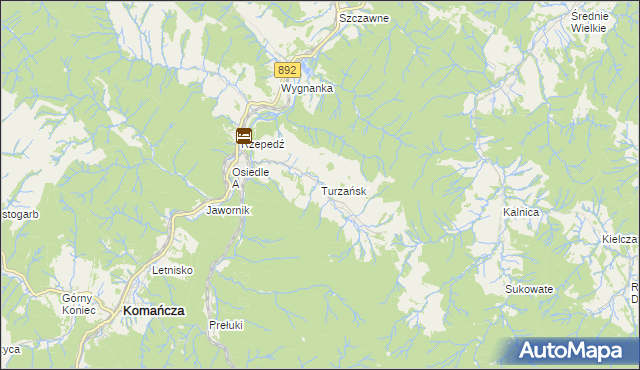mapa Turzańsk, Turzańsk na mapie Targeo