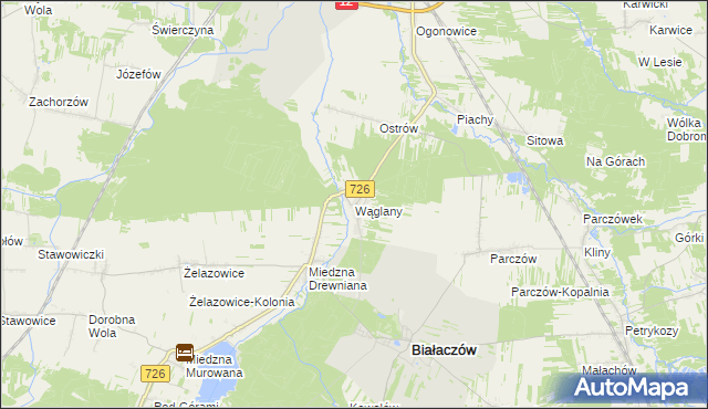 mapa Wąglany, Wąglany na mapie Targeo