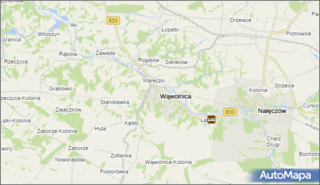 mapa Wąwolnica powiat puławski, Wąwolnica powiat puławski na mapie Targeo