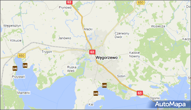 mapa Węgorzewo, Węgorzewo na mapie Targeo