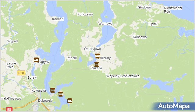 mapa Wejsuny, Wejsuny na mapie Targeo